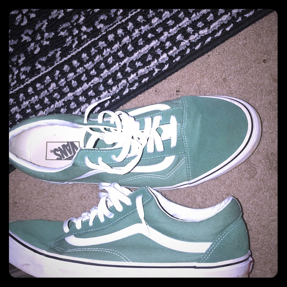 Green Low Old Skool Vans, Size 13